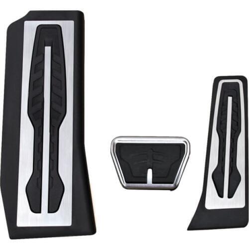3 pcs Car styling Stainless Steel Fuel Gas Brake Foot Pedal Accelerator Cover Kit For BMW 5-Series G30 G31 2017
