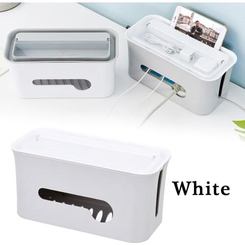 Cable Storage Box Case Power Strip Wire Management Extension Socket Safety Tidy Organizer Dust Proof Organisation Space Saver