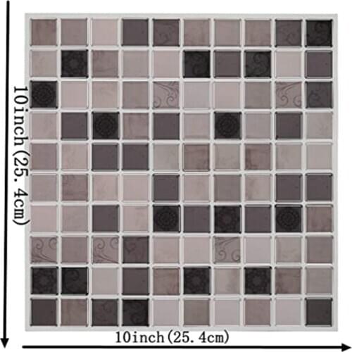 6-Sheet PVC Square Decorative Vinyl Tile Decals ，Mosaic Decorative Tile Sticker Wall Decor, 3D Wallpaper for Kitchen Bathroom