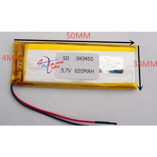 043450 3.7V 650mah Lithium polymer Battery with Protection Board For MP4 GPS Bluetooth Digital Products