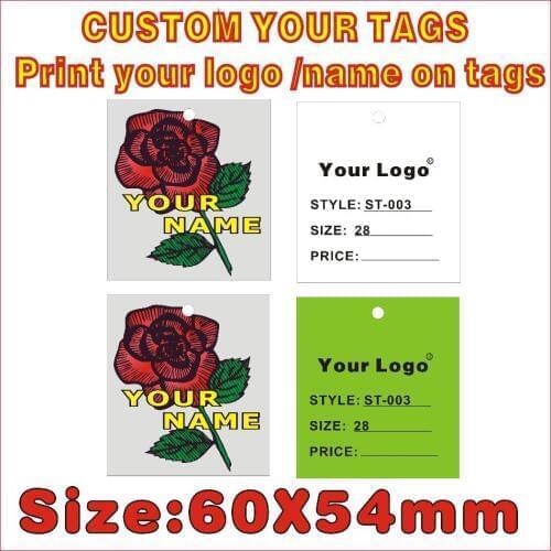 Small roses tags ,custom tags 500PCS 300gsm Paper easy print your logo on tags, Hang Tags,Garment Price Labels, A3