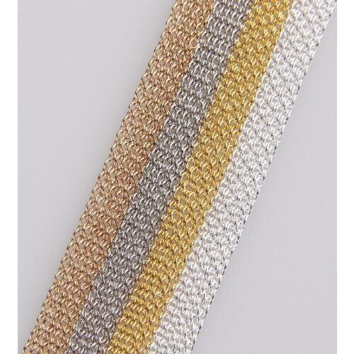 5m/lot 0.3x1.2x1.2mm Metal Necklace Chains 4 Colors Bulk Iron Chains for DIY Jewelry Findings Making Materials