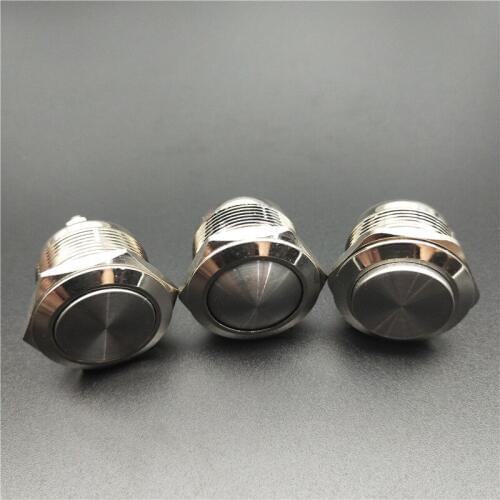 22mm Metal Push Button Switch IP67 Nickel plated brass press button Self locking 1NO High Flat domed Round Momentary