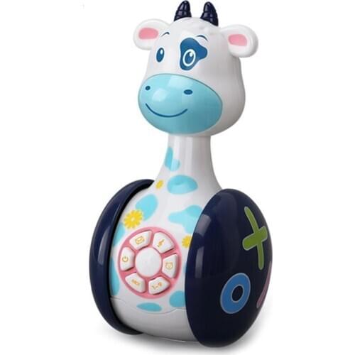 Multi Function Animal Shape Slideable Tumbler Story Telling Machine Kids Interactive Sing Baby Crawling Training Toy