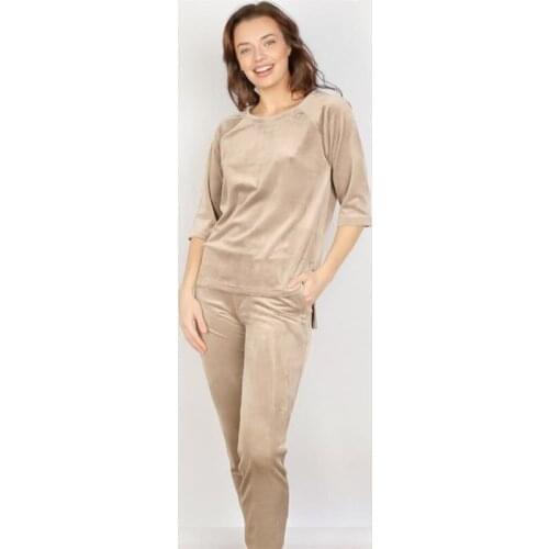 Velvet Soft Pajamas Woman Pajama Sleeping Shorts New O-neck Long-sleeved Thick Pajamas Homewear Warm Women-pajamas