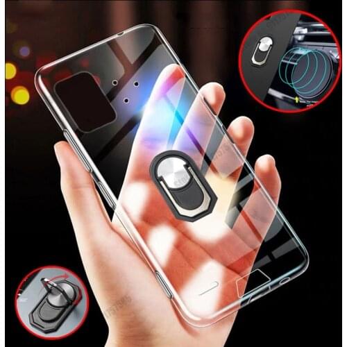 Soft TPU Transparent Phone Case For Umidigi Bison GT Capa Magnetic Stand Hoder Cover For Umidigi Bison 2021 6.3''Bison GT 6.67