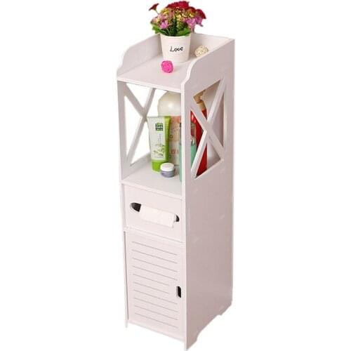 Floor-Standing Bathroom Side Cabinet Side Cabinet Mirror Cabinet Wall-Mounted Bathroom Cabinet Combination PVC Wash PVC Board