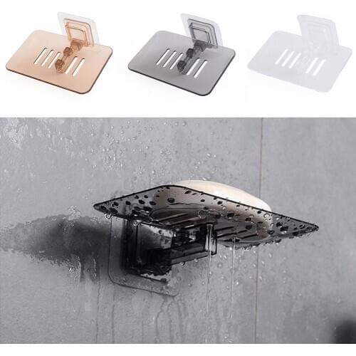 1Pc Wall-mounted Soap Holder Dishes Sponge Drain Bathroom Container Housekeeping Organizer Accessories Bathroom Kitchen N1Q6