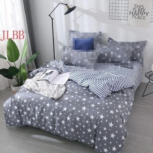 Grey star duvet cover 1pc RU family quilts cover 150*200cm single size bedding home textile bedclothes geometry comforter cover