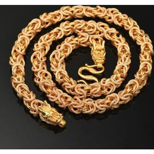 Gold plated necklace Gold plated chain is suitable for men cutting coil design necklace fashion jewelry