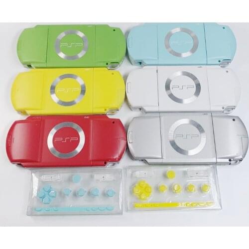12Colors Clear Transparent Shell Pink Case For PSP1000 PSP 1000 Game Console Replacement Full Housing Red Cover with Buttons Kit