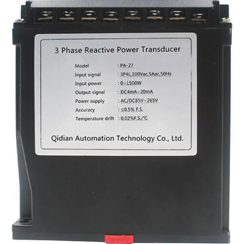 QIDIAN PA-27 Reactive Power Transmitter 1P2W/3P3W/3P4W Single Phase to 3 Phase Power Transducer