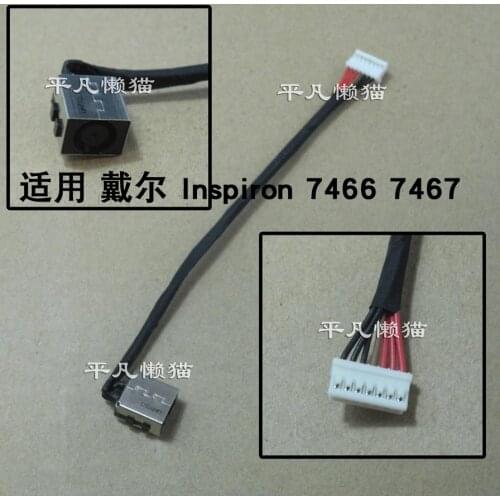 DC Power Jack with cable For Dell Inspiron 14 15 7466 7467 7567 7556 7566 P65F P78G laptop DC-IN Flex Cable 0NKKV9 DC30100YA00