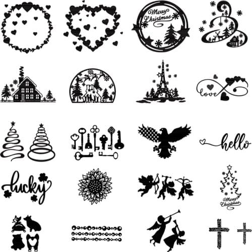 Christmas Decoration Tree Angel Blessing Word Metal Cutting Dies Scrapbooking Album Paper Diy Cards Embossing Crafts New 2021