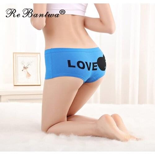 Rebantwa Brand 5pcs/lot Women Boxers Shorts Girls Padded Boyshort Print Cotton Panties Underwear Femme Knickers New Lingerie