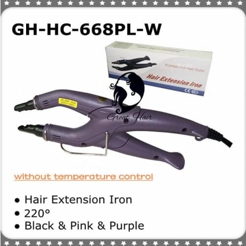 Temperature Constant Fusion Hair Iron / Connector GH-HC-668PL-W Purple Color, Free Shipping