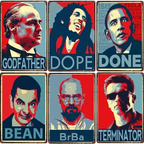 Vintage Famous Person Portrait Tin Sign Hand Tool Metal Sign Wall Art Metal Crafts Home Decor Painting Plaques Art Poster