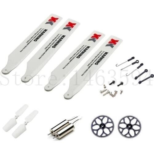Wltoys XK K110 RC Helicopter Spare Parts 2 set main blade+2PCS tail blade+2 gear+2 tail motor+connect buckle+screws