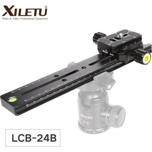 XILETU LCB-24B Track Dolly 240mm Nodal Slider Focusing Focus Rail Clamp and QR Plate Meet Arca Swiss For DSLR Camera Canon
