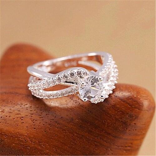 2019 jewelry crystal ring European and American inlaid rhinestone fashion pair ring female party gift