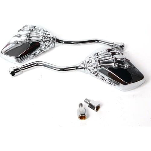 Free shipping Universal Motorcycle Scooter Back Side Mirror Modification Skull Craw Shadow Rear View Mirrors Pair 8mm 10mm
