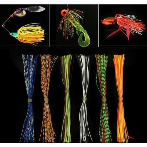 10 Bundles Mixed Color 13cm Silicone Skirts for Spinnerbait Buzzbait Rubber Jig Lures Squid Skirts Fly Tying Material