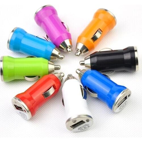 100 pcs Cheapest Universal Colorful Mini USB Car Charger For IPhone 4 4G 5S 6 7 IPod ITouch HTC Samsung Blackberry Auto Adapter