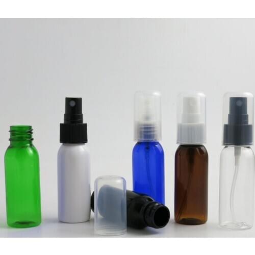 30pcs mist spay plastic bottle 30ml 1oz Cream lotion pump Cosmetic small bottle with Clear cap travel empty makeup container