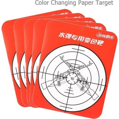5Pcs Targets Color Changing Shooting Paper Target for Kids Water Gun Toy Game Paper Cardboard Shooting Training Accessories