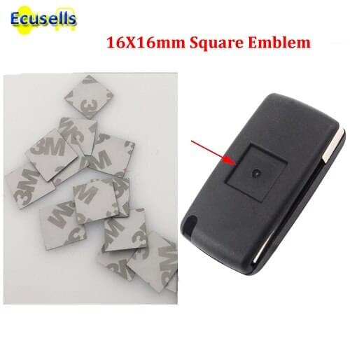 5PCS/lot 16X16mm Car Key Shell Square Emblem Symbol Sticker Logo For Peugeot Citroen remote car keys