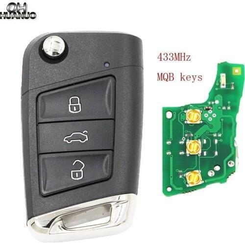 5PCS/lot 3 Buttons Remote Key 434MHz ID48 Chip for Volkswagen Skoda Octavia A7 MQB Golf VII Golf7 Golf MK7 2017 for Skoda