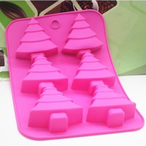 6 Series Christmas Tree Silica Cake Mould Pudding Jelly Mould Handmade Soap Mould