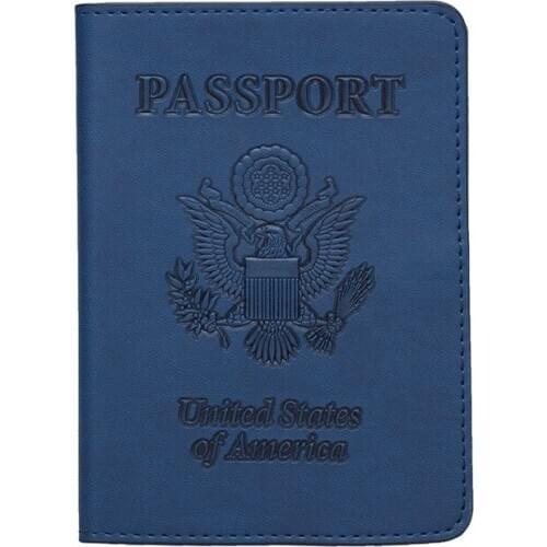 USA RFID anti-magnetic passport holder oil side multi-card position this passport cover PU ticket holder for gentleman