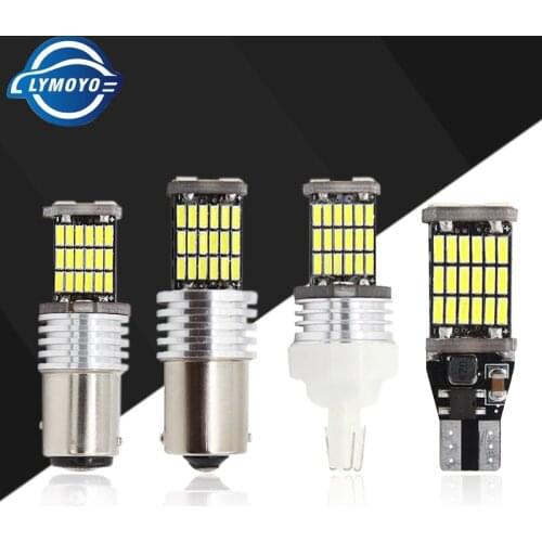 10pcs car T15 T20 1156 BA15S P21W W16W led 45 SMD 4014 CANBUS NO ERROR Car Tail Bulb Brake Light Auto Backup Reverse Lamp DC12V