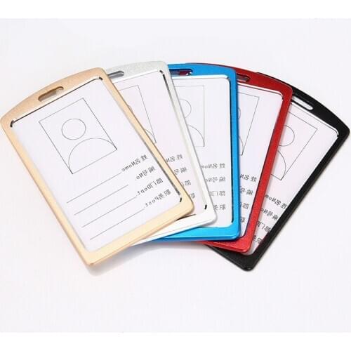 1PC Aluminum Frame Staff Workers Employees Work Card Holder Business Credit Pass ID Badge Holder Office Supplies