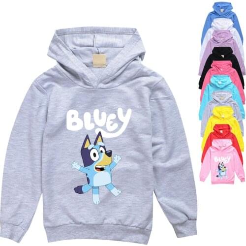 Bingo bluey Kids Clothes Cotton Girls bluey Long Sleeve Hoodies Children Hooded Sweatshirt Fashion Toddler Baby Coat for Kids
