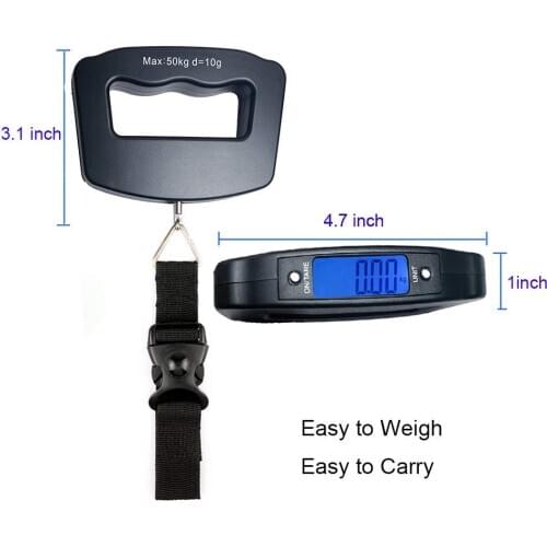 LCD display Electronic Digital Luggage scale Handheld Weighing Scale with hook or strap