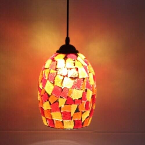 Light Personalized fashion Mediterranean Style Restaurant Bar Cafe balcony Masek retro Creative Color Pendant Lights DF21