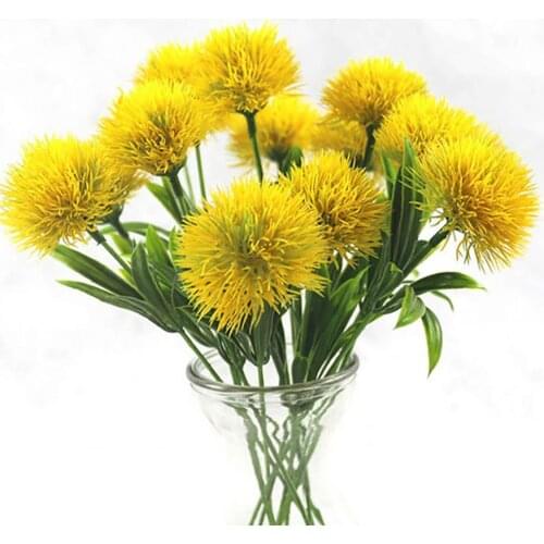 Artificial Dandelion Fake Flowers Plastic Household Products Cheap Wedding Home Party Hotel Garden Decoration Wholesale New Hot