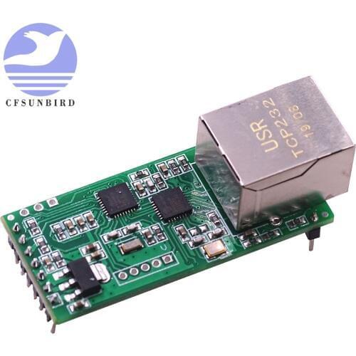 USR-TCP232-T2 RS232 Serial to Ethernet Module Tcp Ip UDP Network Converter Module TTL Lan Module with RJ45 Port