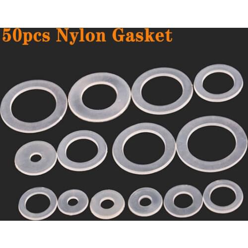 50 pcs Soft Nylon Gasket Nylon Gasket Nylon Insulated Flat Pad Plastic Gasket Plastic Gasket M3-M20