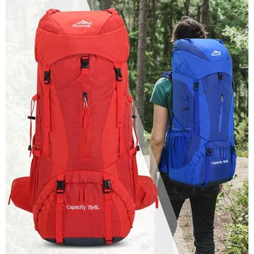 New 75L Outdoor Backpack Camping Climbing Bag Waterproof Mountaineering Hiking Backpacks Molle Sport Bag Climbing Rucksack