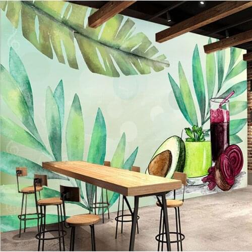 Custom Mural Wallpaper Fruit Vegetable Nutrition Juice Tea Restaurant Wallpaper Living Room Bedroom Background Wallpaper Mural