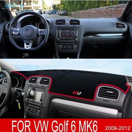 Anti-Slip Mat Dashboard Cover Pad SunShade Dashmat Carpet Accessories For Volkswagen VW Golf 6 MK6 2009~2012 2010 2011