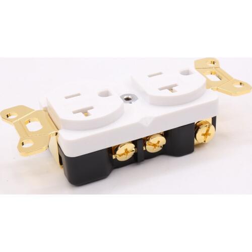Pieces Beryllium copper Gold plated AC 20A Power Receptacle Wall Outlet Power Distributor