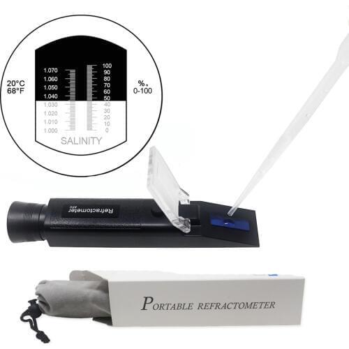 Handheld Aquarium Refractometer 0-10% 1.000-1.070SG Sea Salt Water Concentration Mariculture Breeding Gravimeter Tester Monitor