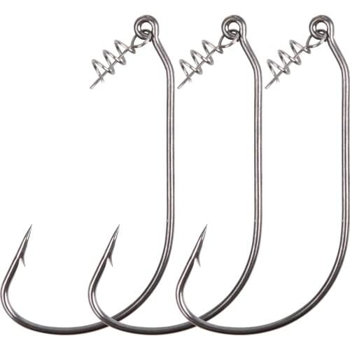 100 Pcs High Carbon Steel Fishing Hook Sharp Barbed Bait Hook With Twist Locks Carp Fishing Tools Hook #3