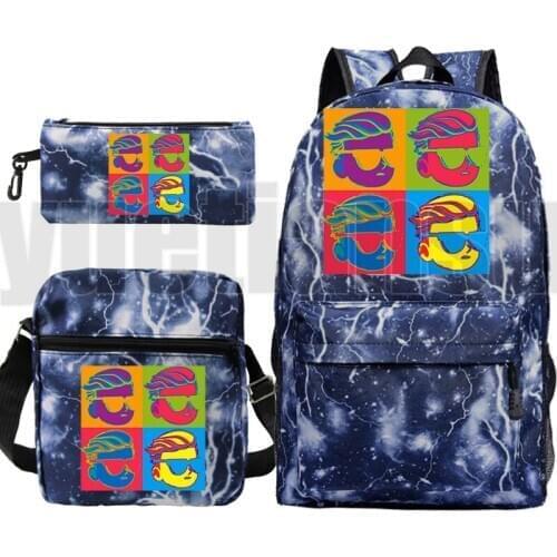 3 PCS/set Sac A Dos Anime Gamestop Backpack Men WallStreetBets Plecak Zipper Bag Pack Shoulder WSB Bookbag Pencil Bag Mochila