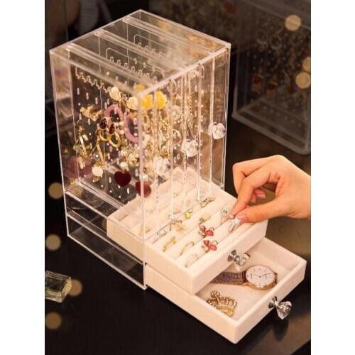 Fashion Jewelry Necklace Dust-proof Earrings Stand Storage Rack Tool New
