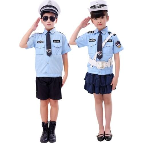 Special Force Halloween Costumes for Kids Disguise Policeman Infant Girl Scout Boy Cosplay Police Uniform Fancy Carnival Party